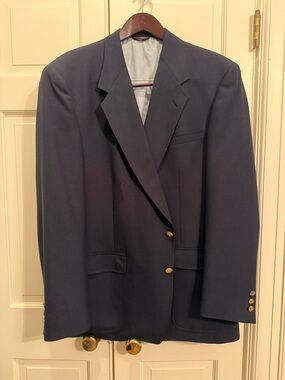 Men's Classic Navy Blazer with Gold Buttons